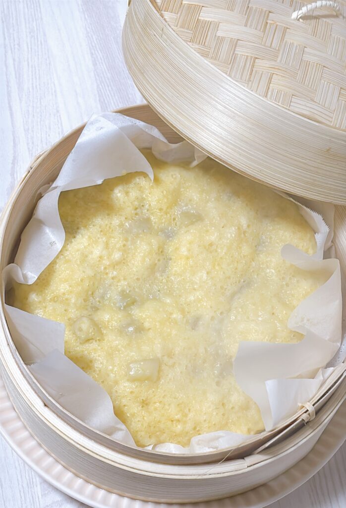 【レシピ】せいろで作った「さつまいも蒸しケーキ」作り方